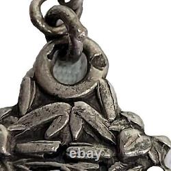 05K20 Old 18th Century Rosary + Solid Silver Beads Holy Prayers Saint Anne