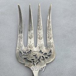06l2 Antique Silver Fish Serving Set with Minerva Hallmark 1900