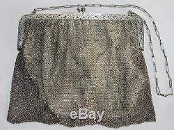 08d44 Ancient Hand Bag With Evening Cott Mesh Silver Massive Chaplail Bal Xixth