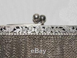 08d44 Ancient Hand Bag With Evening Cott Mesh Silver Massive Chaplail Bal Xixth