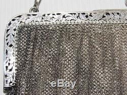 08d44 Ancient Hand Bag With Evening Cott Mesh Silver Massive Chaplail Bal Xixth