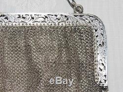 08d44 Ancient Hand Bag With Evening Cott Mesh Silver Massive Chaplail Bal Xixth