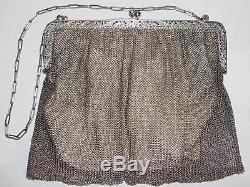 08d44 Ancient Hand Bag With Evening Cott Mesh Silver Massive Chaplail Bal Xixth