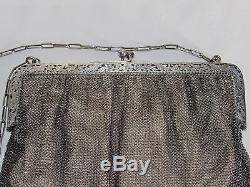 08d44 Ancient Hand Bag With Evening Cott Mesh Silver Massive Chaplail Bal Xixth