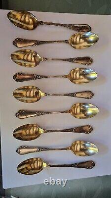 11 Beautiful Old Monogrammed Spoons In Solid Silver Minerva