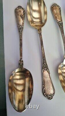 11 Beautiful Old Monogrammed Spoons In Solid Silver Minerva