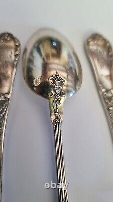 11 Beautiful Old Monogrammed Spoons In Solid Silver Minerva