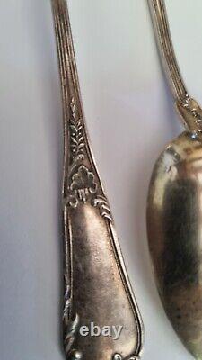 11 Beautiful Old Monogrammed Spoons In Solid Silver Minerva