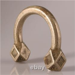 12340 # Ancient Tuareg Cuff in Solid Silver Alloy Agadez Niger