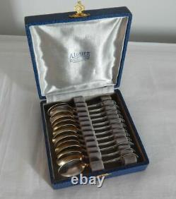 12 Anciennes Moka Coffee Spoons In Argent Massif Minerve 1 Title With Box