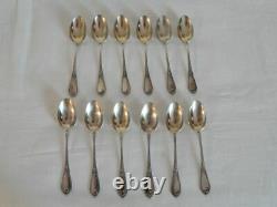 12 Anciennes Moka Coffee Spoons In Argent Massif Minerve 1 Title With Box