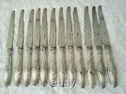 12 Ancient Art Knives New Silver Massif 1900 Silver Jugendstil Knives