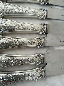 12 Ancient Art Knives New Silver Massif 1900 Silver Jugendstil Knives