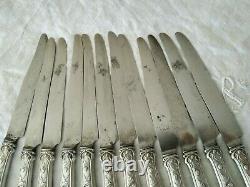 12 Ancient Art Knives New Silver Massif 1900 Silver Jugendstil Knives