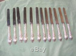 12 Antique Knives Sterling Silver Sleeves Filled, Punch Minerva 1st Title