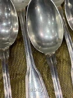 12 Antique Small Solid Silver Coffee Mocha Spoons Minerve XIXth Shell