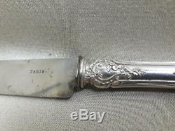 12 Large Knives Antique Silver Mini Louis XV Rocaille Paris