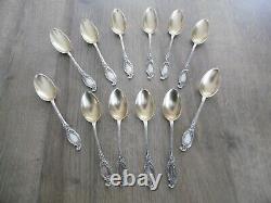 12 Old Small Spoons In Solid Silver Minerva 199 Gr