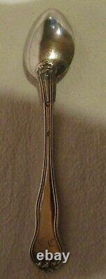 12 SMALL solid silver SPOONS Minerva old late 19th early 20th