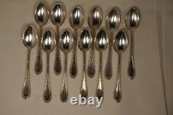 12 Spoons Old A Moka Silver Massive Antique Solid Silver Spoons