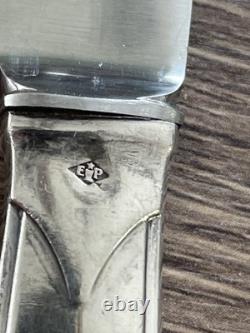 12 antique silver dessert knives Minerva Art Deco