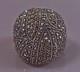 17g Large Antique Silver Ring With Marcasites, Solid Silver Dome Ring Size T56