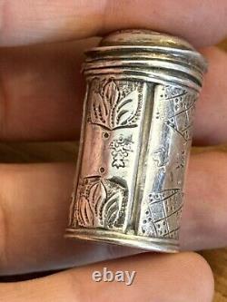 18th Century Solid Silver Makeup Box Antique Makeup Case
