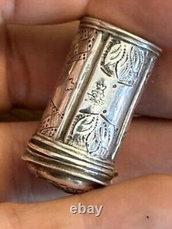18th Century Solid Silver Makeup Box Antique Makeup Case