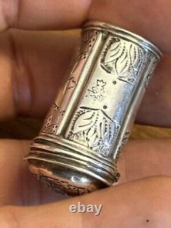 18th Century Solid Silver Makeup Box Antique Makeup Case