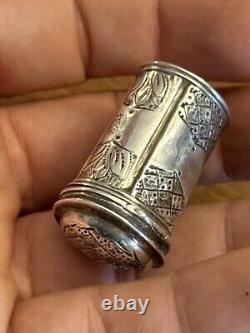 18th Century Solid Silver Makeup Box Antique Makeup Case