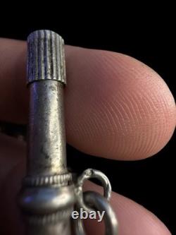 19th Century Solid Silver Antique Pocket Watch Chain Fob