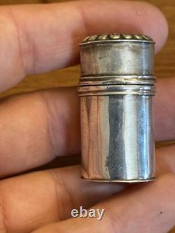 19th Century Solid Silver Powder Box Antique Makeup Box