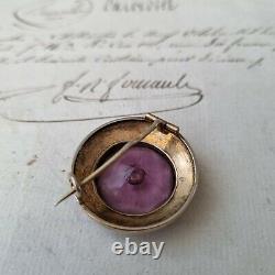 19th Vermeil Brooch Email Amethyst Bead Jewellery Ancient Victorian Silver Brooch