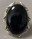 20g Antique Solid Silver Onyx Signet Ring, Size 58