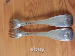 2 Antique Forks Solid Silver General Farmers Hallmarks