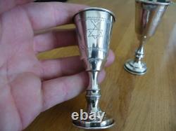 2 Antique Silver Goblets on Foot with Walking Lion, Silversmith At