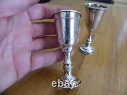 2 Antique Silver Goblets on Foot with Walking Lion, Silversmith At