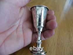 2 Antique Silver Goblets on Foot with Walking Lion, Silversmith At