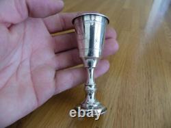 2 Antique Silver Goblets on Foot with Walking Lion, Silversmith At