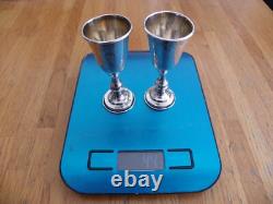 2 Antique Silver Goblets on Foot with Walking Lion, Silversmith At