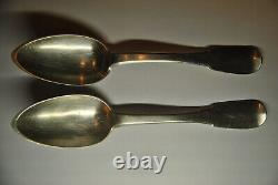 2 Antique Solid Silver Spoons 1798/1809 Rooster Hallmark Old Man's Head