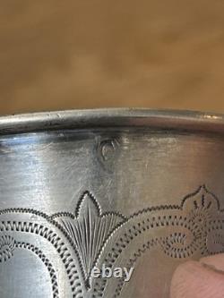 2 Old solid silver goblets with Minerva hallmark