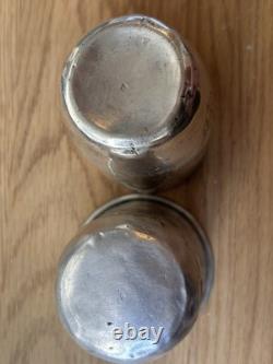2 Old solid silver goblets with Minerva hallmark
