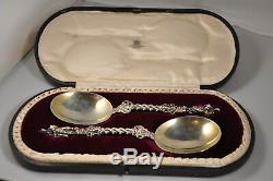 2 Spoon Old Vermeil Sterling Silver Antique Coin Silver Spoon Sheffield 1911