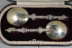 2 Spoon Old Vermeil Sterling Silver Antique Coin Silver Spoon Sheffield 1911