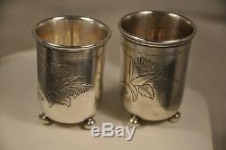 2 Timpani Russian Old Russian Antique Sterling Silver Goblets 1896