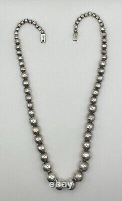 2 Vintage 80s 90s Solid Silver Necklace Round Pearls Jewelry