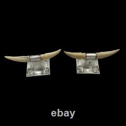 2 Vintage Silver Solid Knife Holders, Edward John Haseler & Noble Haseler