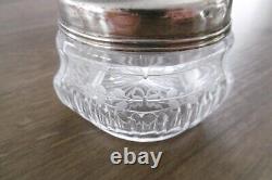 3 Old Carved Crystal Boxes And Solid Silver Minerva Baccarat