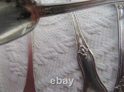 4 antique solid silver salt spoons by jeweler L & R and 2 crossed oars